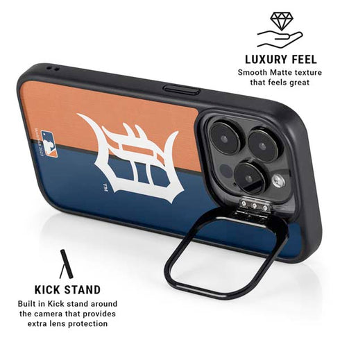 MLB Detroit Tigers Split iPhone 15 Pro Kickstand Case